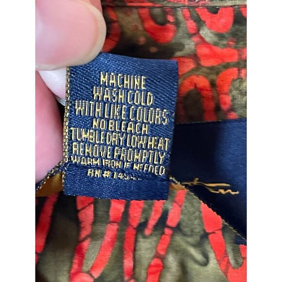 Pete Huntington Brown Orange Short Sleeve Hawaiian Button Up Shirt Men's Size S - Picture 4 of 4